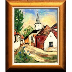 Margit Fehér: Village idyll - 25x20 cm