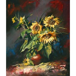 Alim Adilov: Sunflowers - 60x50cm