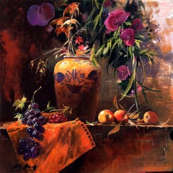 Alim Adilov: Still life with grapes - 50x50cm