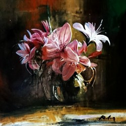 Alim Adilov: Lilies - 50x50cm