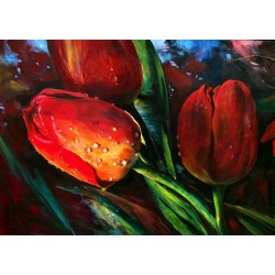 Alim Adilov: Tulips - 40x40cm
