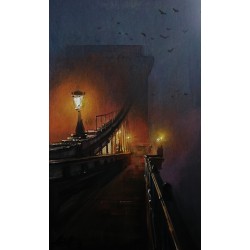 Alim Adilov: On the evening bridge - 60x40cm