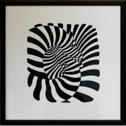 Victor Vasarely: Zebras - Frame 56x52cm - artwork: 34x30cm
